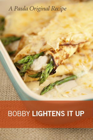 Bobby's Lighter Chicken and Asparagus Crepes Thumbnail