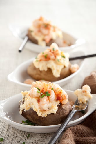 Deluxe Twice Baked Potatoes with Shrimp Recipe