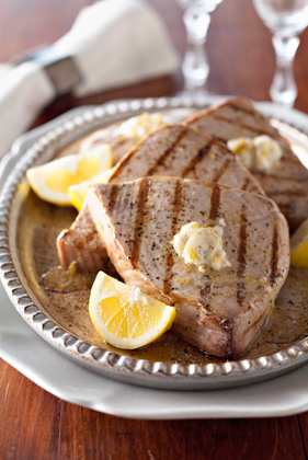 Grilled Tuna Steaks with Lemon-Pepper Butter Thumbnail