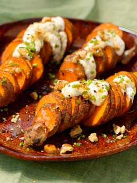 Sweet Potato Coins with Creamy Honey Drizzle Recipe