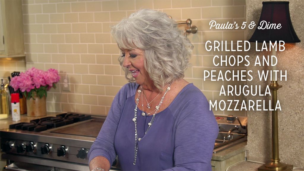 Grilled Lamb Chops and Peaches With Arugula Mozzarella Salad Recipe