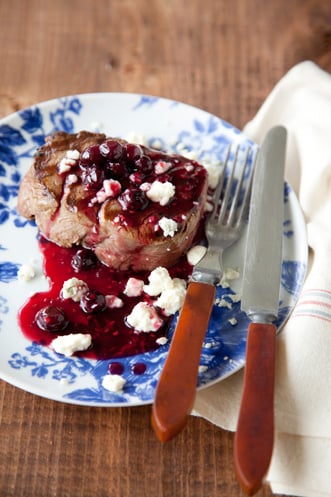 Grilled Steak and Blue Cheese With Berry Glaze Recipe