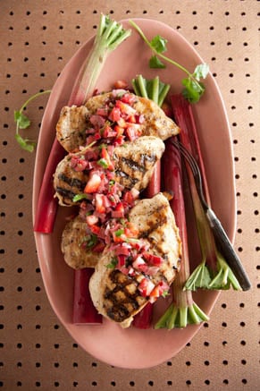Grilled Chicken with Rhubarb Salsa Recipe