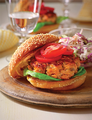 Salmon Burgers with Sun-Dried Tomato Mayonnaise Thumbnail