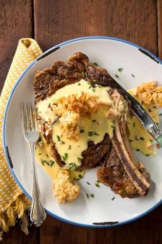 Tybee Grilled Rib-Eye With Fried Oysters Recipe