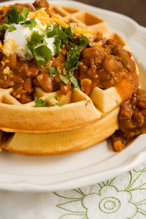 Cornmeal Waffles With Spicy Chili Recipe